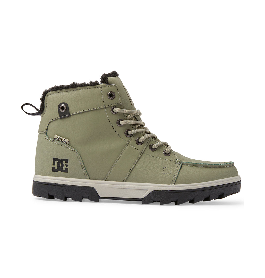 DC Men's Woodland Cold Weather High Top Shoe - Snow Boot Style, Water-Resistant Leather, Rubber Sole