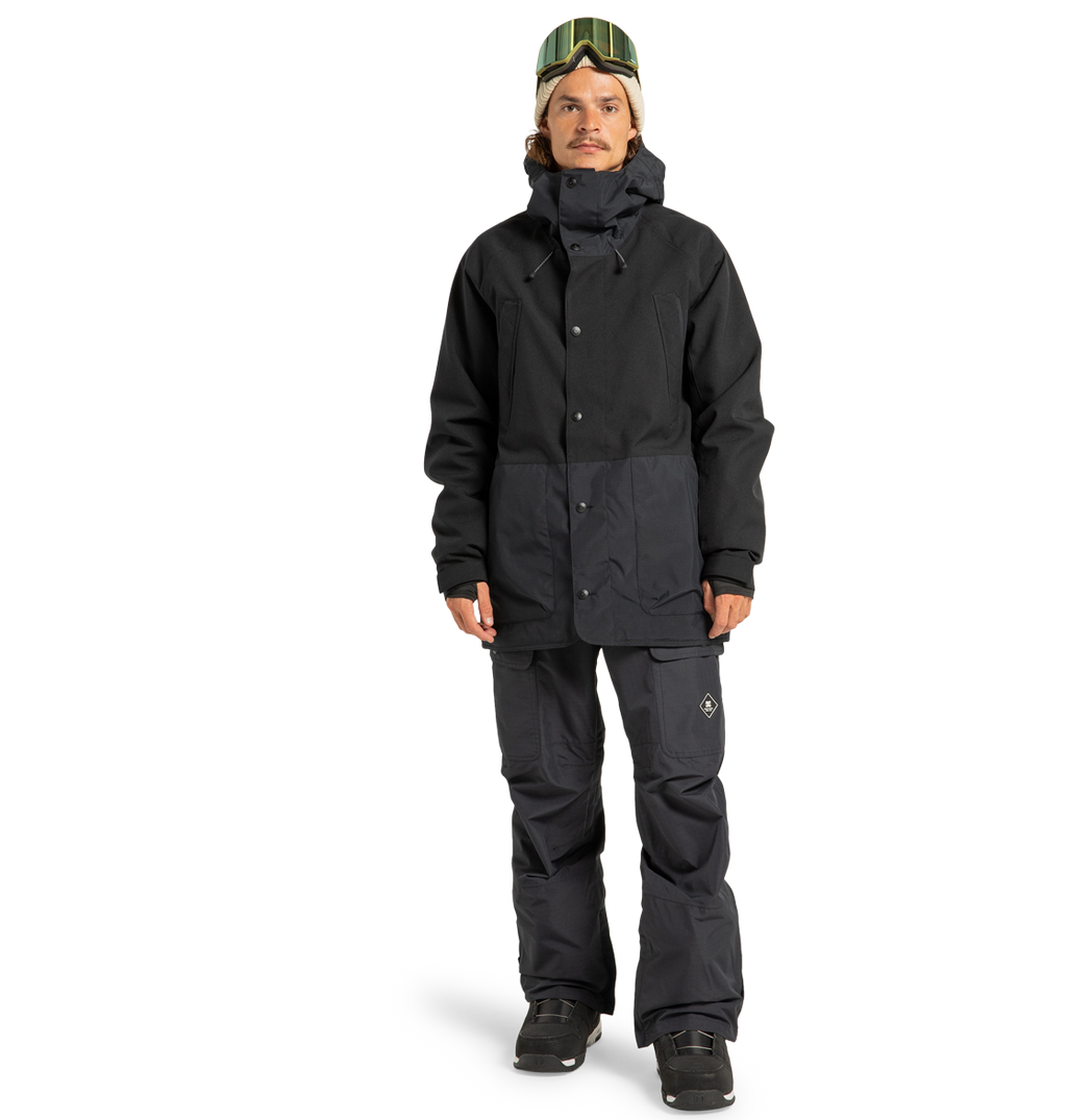 DC Shoes Men's Squadron Snowboard Pants - 30K Waterproof Shell, Black, X-Large, With Venting & Jacket Attachment