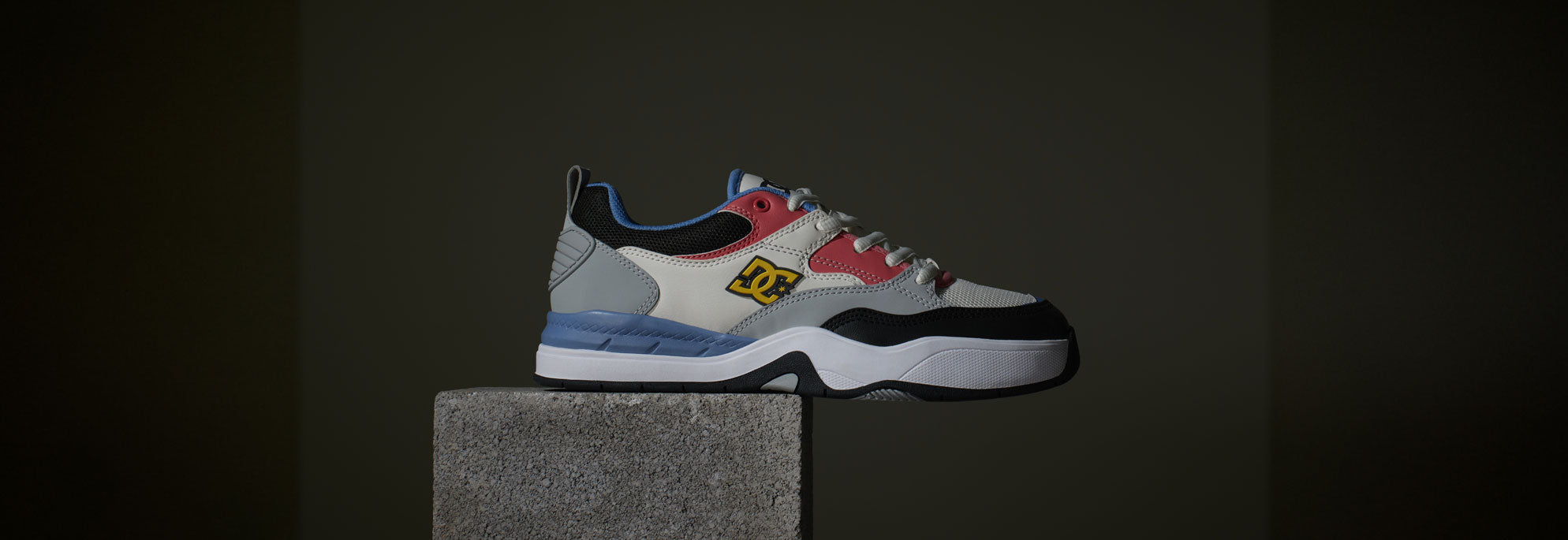 A pair of kids' DC Shoes in multi colors