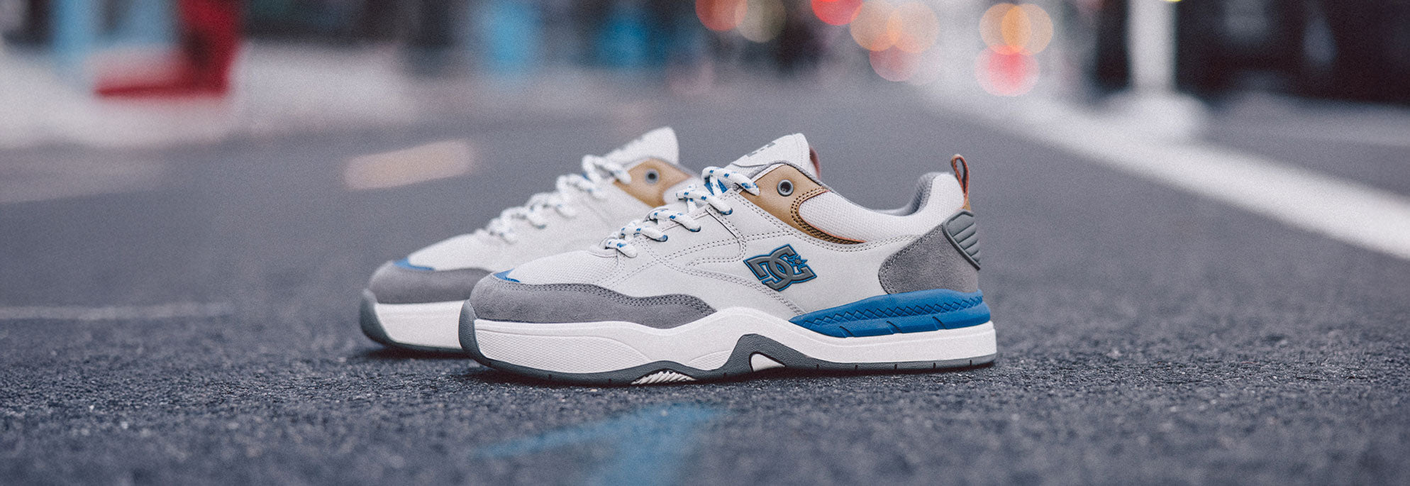 Shoes from the Ascend collection out on a city street