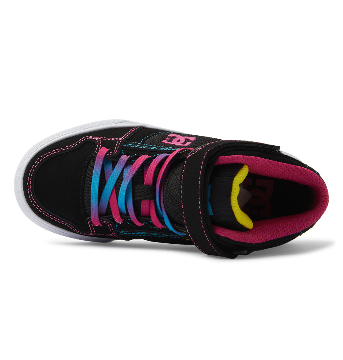 DC Shoes Pure High-Top EV - Baskets Montantes Enfant Garçon Skate Noir - Cuir & Toile - Pointure 4 US Big Kid