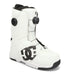 A white men’s snowboard boot from DC Shoes with black accents, showcasing the DC logo on the side, a textured sole, and two black dial closures on the front for adjustable fit. The Men’s Control Snowboard Boots offer a blend of sleek style and advanced performance, making them the perfect choice for riders who value both comfort and control.