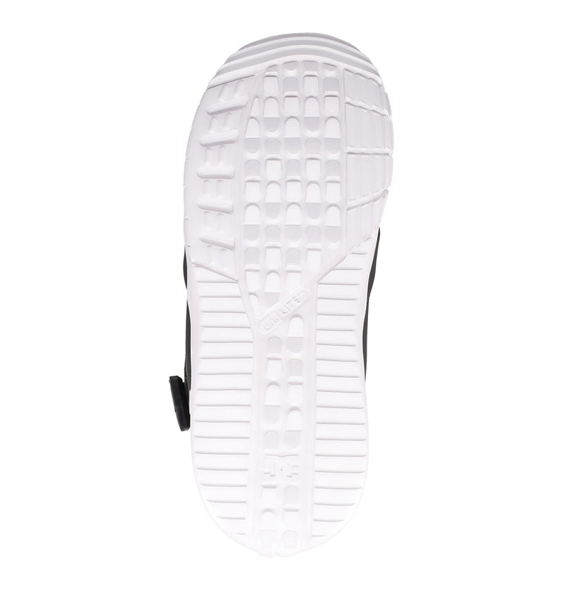 The white Unilite outsole of a DC Shoes Women’s Lotus Snowboard Boot.