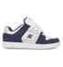 The Men’s Manteca 4 Shoes by DC Shoes come in a navy blue, white, and beige colorway. These low-top sneakers are designed for performance and include white laces, a white sole, and feature the DC Shoes logo on both the side panel and tongue.