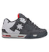 The Men's DC Command Shoes by DC Shoes feature a gray and white design with red accents on the heel, star and arrow logo, perforated upper, and visible air cushioning, combining skate heritage with a street-ready look.