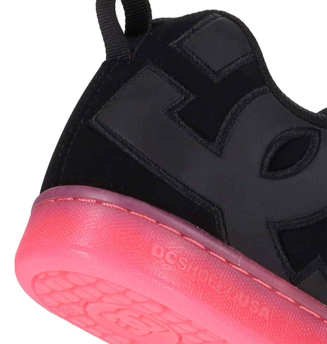 DC Women's Court Graffik Skate Shoe - Black/Hot Pink Casual Sneakers