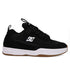 The DC Shoes Men's JS-2 Shanahan Pro Skate Shoes feature a black upper, white side logo, black laces, thick white midsole, and brown rubber outsole. Inspired by John Shanahan and shown on a plain white background.