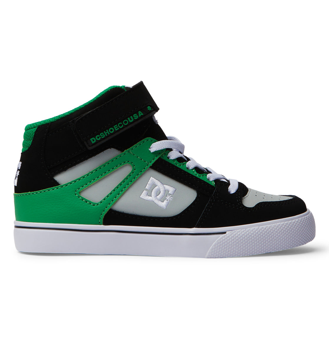 Kids' Pure High Elastic Lace High-Top Shoes - Black/Kelly Green