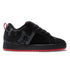 The Men’s Court Graffik Shoes by DC Shoes showcase a puffy silhouette in black with striking red accents, complemented by black laces and a thick sole for enhanced comfort and style. The iconic DC Star Logo is prominently displayed on the side, while the low-top design makes these shoes a standout option in men’s footwear.