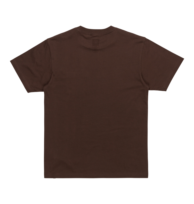 The Men's DC Star Pocket Tee by DC Shoes is shown from the back on a white background. This plain brown short-sleeve skate tee has no visible logos or designs and is crafted from soft cotton for all-day comfort.