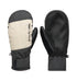 A pair of black, grey, and beige DC Shoes Franchise Mitts 10K winter mittens featuring DCSHOECOUSA text on one; designed for insulated warmth and weather protection, with one mitten showing a textured grip palm and the other revealing the branded back.