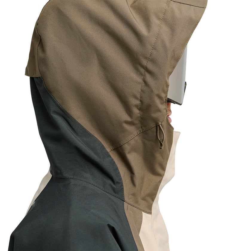 A person wearing the DC Shoes Everfrost Jacket and large reflective sunglasses is shown in profile against a white background.